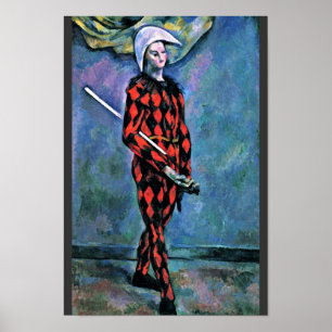 Harlequin av Paul Cézanne (bäst kvalitets-) Poster