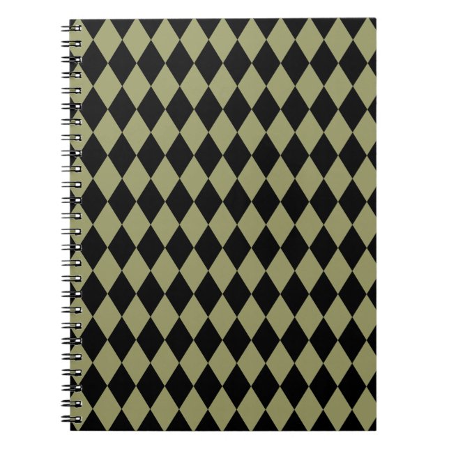 Harlequin Avocado och Black Anteckningsbok Med Spiral (Framsidan)