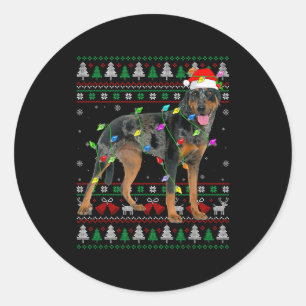 Harlequin Beauceron Hund Jul Ful Tröja Hund Runt Klistermärke