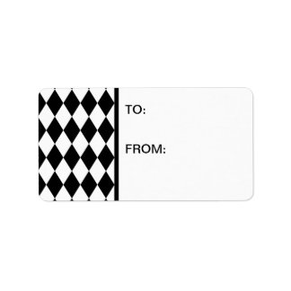 Harlequin Black and White Adressetikett