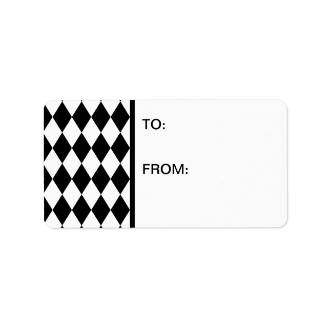 Harlequin Black and White Adressetikett (Framsidan)