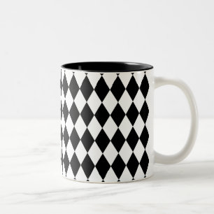 Harlequin Black and White Två-Tonad Mugg