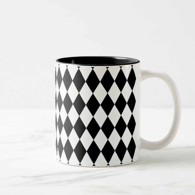 Harlequin Black and White Två-Tonad Mugg (Höger)
