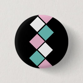 Harlequin Button (svart, akvatisk och Rosa) Knapp