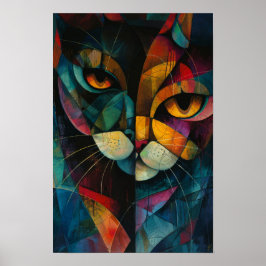 Harlequin Cats: Whimsical Circus Färg Art Poster