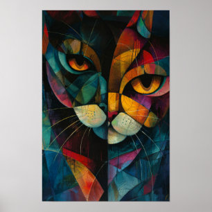 Harlequin Cats: Whimsical Circus Färg Art Poster