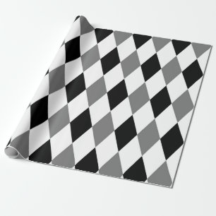 Harlequin Chic Diamond Geometric Black White Presentpapper