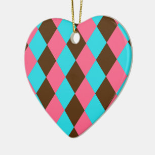 Harlequin, Chocolate Pastel Heart Ornament