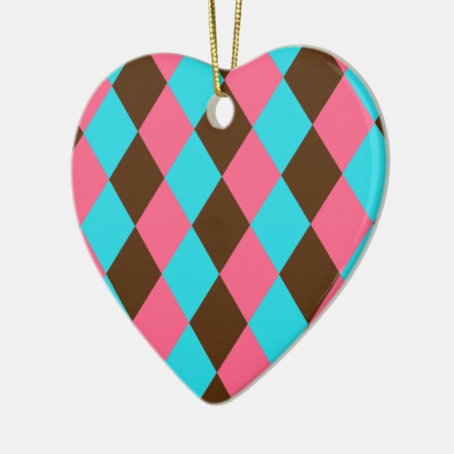 Harlequin, Chocolate Pastel Heart Ornament (Vänster)