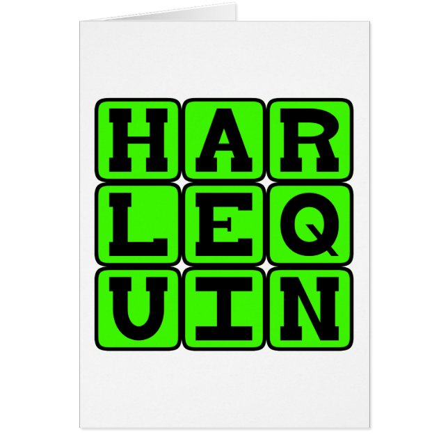 Harlequin, Clown Figur Hälsningskort (Framsidan)