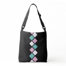 Harlequin Crossbody Bag (Black, Aqua & Rosa)