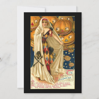 Harlequin Dam Flat Halloween-kort Tack Kort