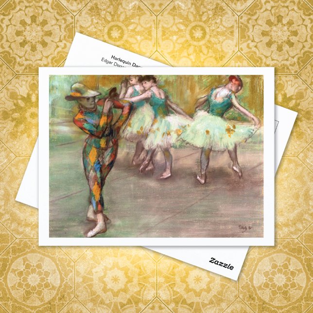 Harlequin Dance Ballet Edgar Degas Vykort (Skapare uppladdad)