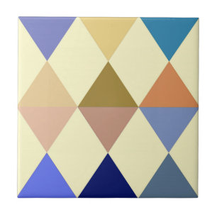 Harlequin / diamant mönster - Cream och Blue Kakelplatta