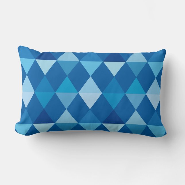 Harlequin / diamant mönster - Denim Blues Lumbarkudde (Framsida)
