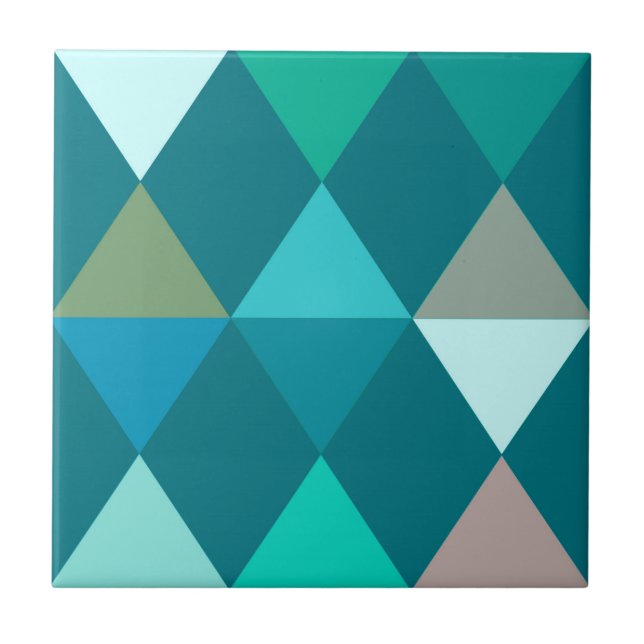 Harlequin / diamant mönster - Teal and Aqua Kakelplatta (Framsidan)