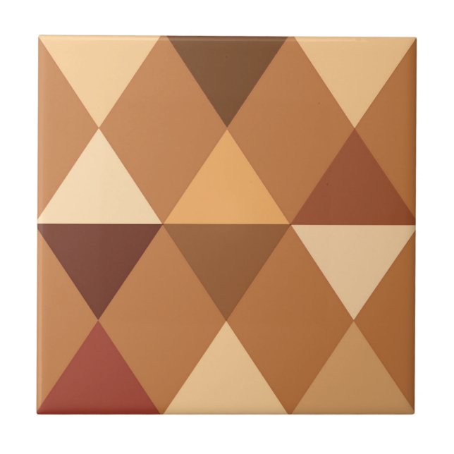 Harlequin / diamant mönster - Terracotta och brun Kakelplatta (Framsidan)