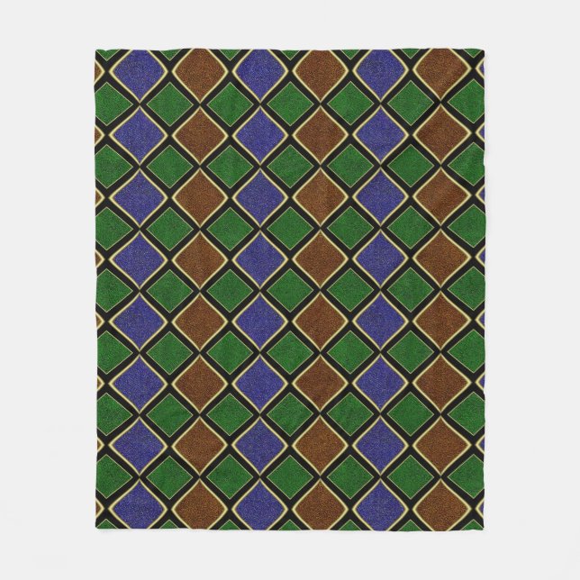 Harlequin Diamond Grid: Texturerad Harmoni Fleecefilt (Framsidan)