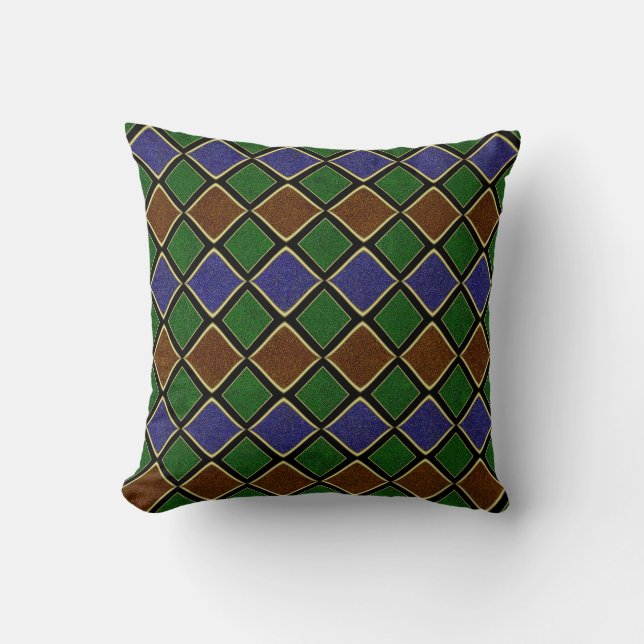 Harlequin Diamond Grid: Texturerad Harmoni Kudde (Framsida)