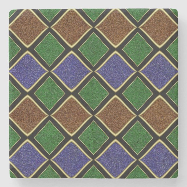 Harlequin Diamond Grid: Texturerad Harmoni Stenunderlägg (Framsidan)