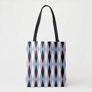 Harlequin Diamond Mönster - Blue and Dusty Lilac Tygkasse