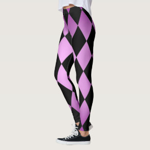 Harlequin ~ Diamond Mönster ~ Rosa & Lila Design Leggings