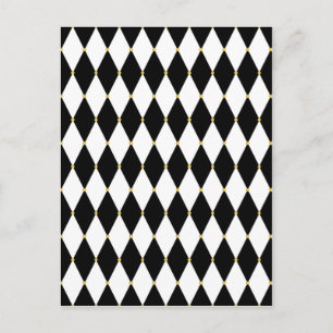 Harlequin Diamond Mönster Vykort