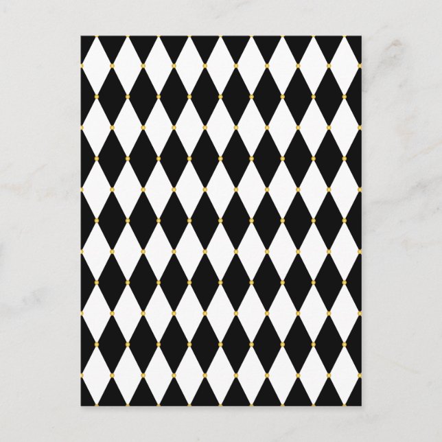 Harlequin Diamond Mönster Vykort (Framsida)