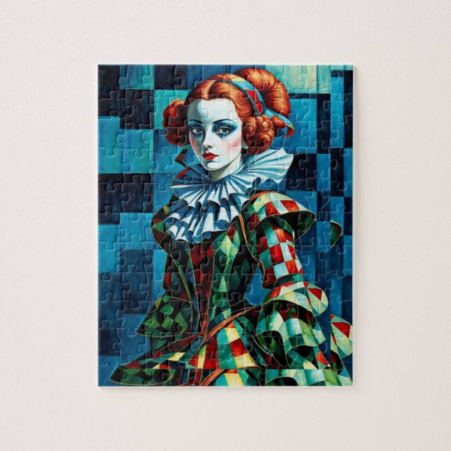 "Harlequin Elegance: Premium Puzzle Art" Pussel (Vertikal)