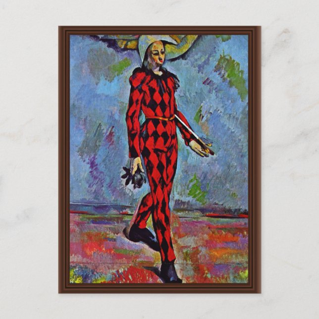 Harlequin från Paul Cézanne (Bästa kvalitet) Vykort (Framsida)