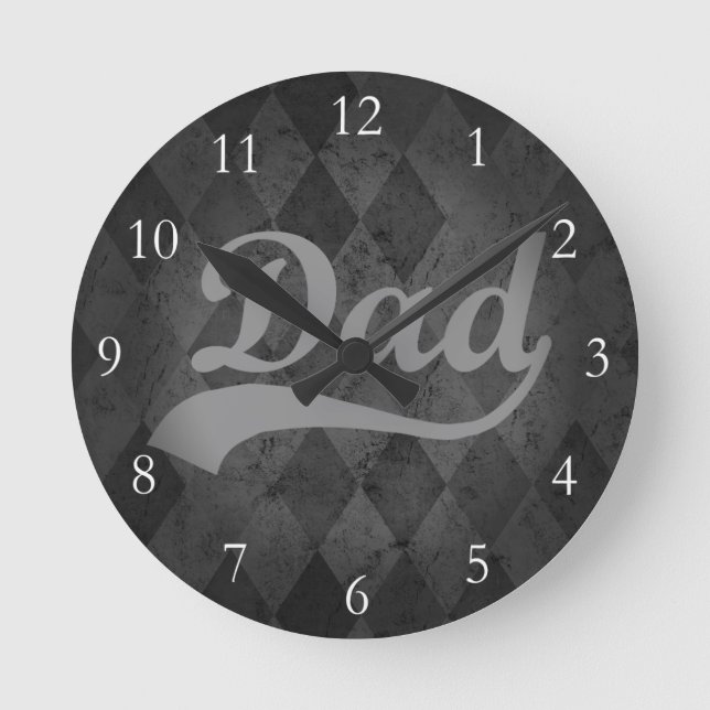 Harlequin Grått Shades Pappa Rund Klocka (Framsida)