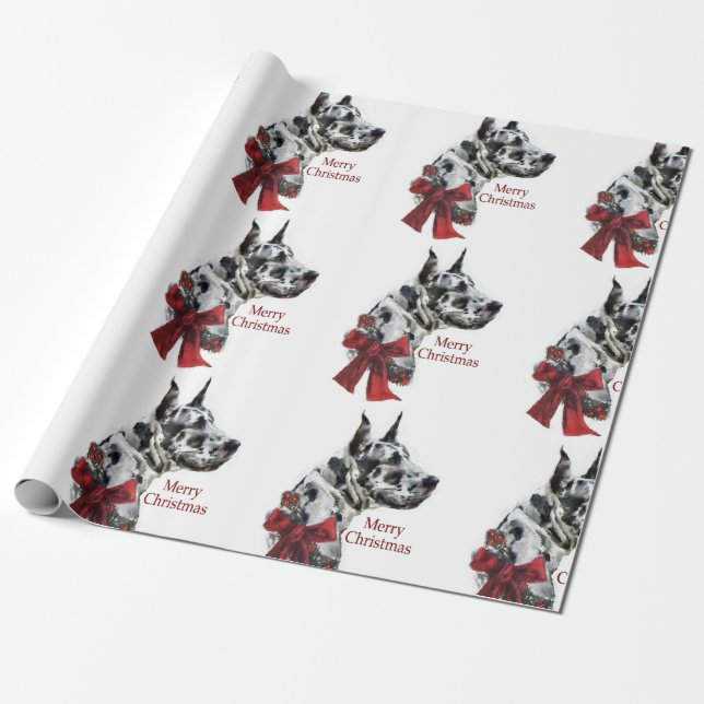 Harlequin Great dane jul Presentpapper (Utrullad)
