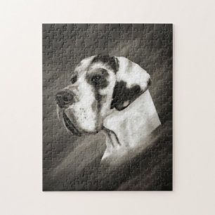 Harlequin Great dane Porträtt Pussel