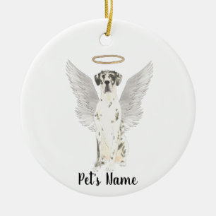 Harlequin Great dane Sympathy Memorial Julgransprydnad Keramik