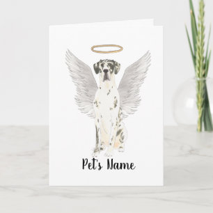 Harlequin Great dane Sympathy Memorial Kort