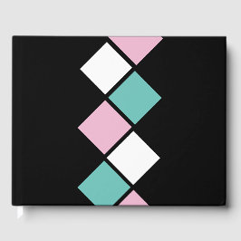 Harlequin Guest Bok (Black, Aqua & Rosa)