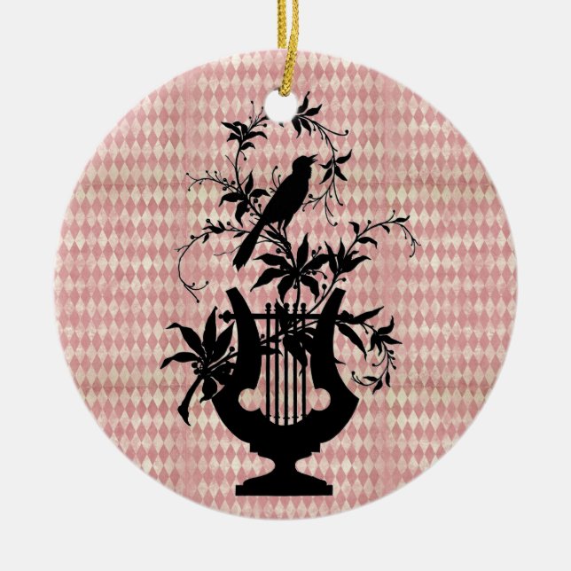 Harlequin Harp Bird Silhouette Ornament (Framsidan)