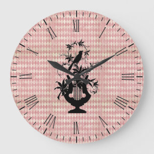 Harlequin Harp Bird Silhouette Wall Clock Stor Klocka