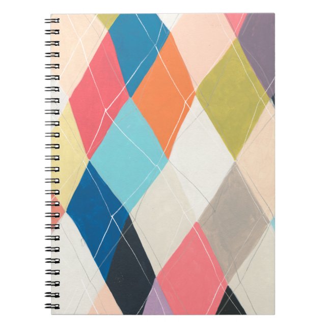 Harlequin Hopscotch - Argyle Mönster Anteckningsbok (Framsidan)