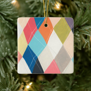 Harlequin Hopscotch - Argyle Mönster Julgransprydnad Keramik