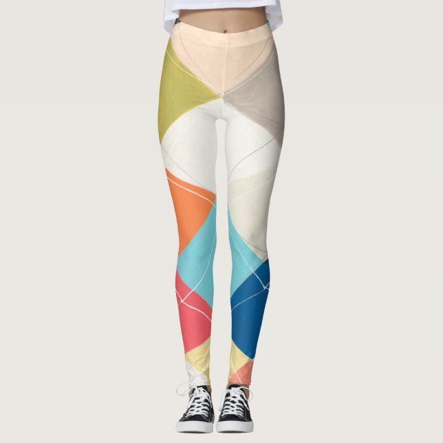 Harlequin Hopscotch - Argyle Mönster Leggings (Framsida)