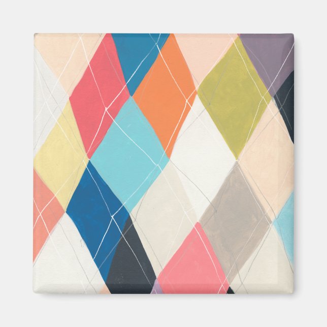 Harlequin Hopscotch - Argyle Mönster Magnet (Framsidan)