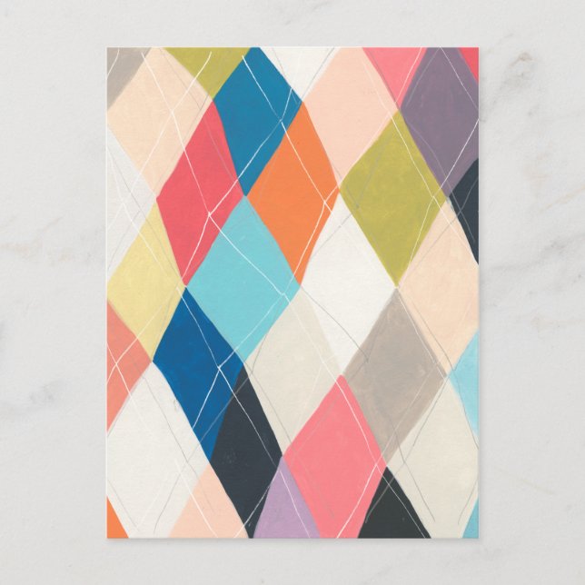 Harlequin Hopscotch - Argyle-mönster Vykort (Framsida)