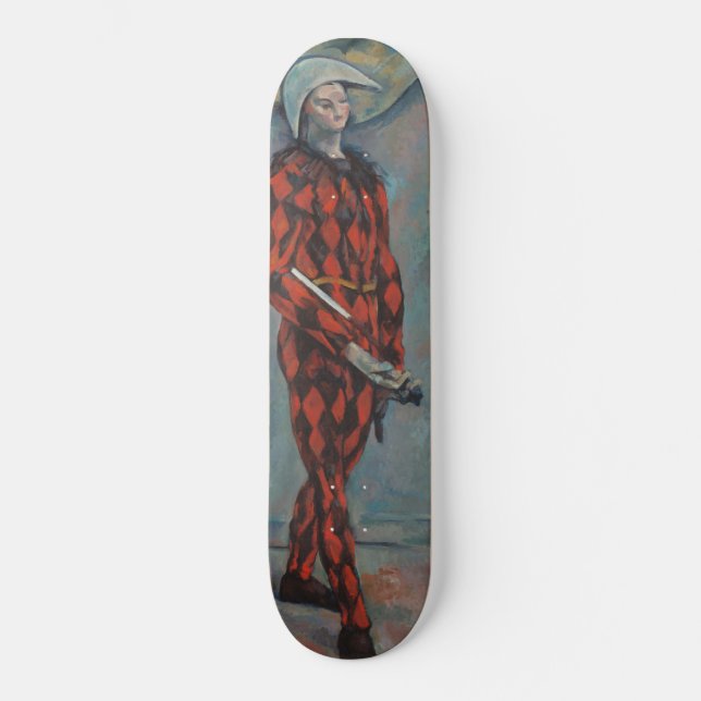 Harlequin (Joker) (av Paul Cézanne) Mini Skateboard Bräda 18,5 Cm (Framsida)