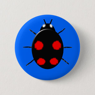 Harlequin Ladybird Button Knapp