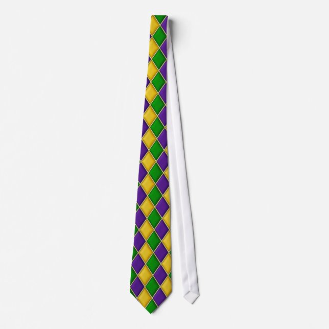 Harlequin Mardi Gras Mönster Tie Slips (Framsida)