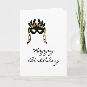 Harlequin Mask Grattis på födelsedagen Card Kort