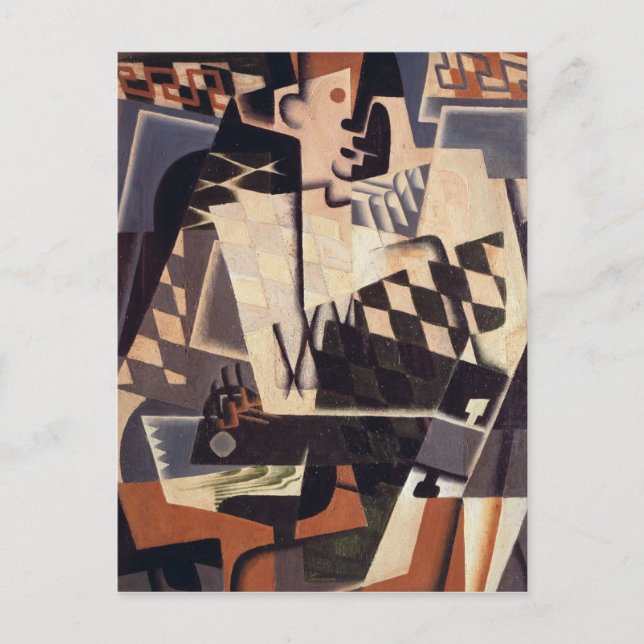 Harlequin med Guitar 1917 Vykort (Framsida)