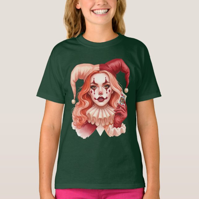 Harlequin med uppspelningskort t shirt (Framsida)