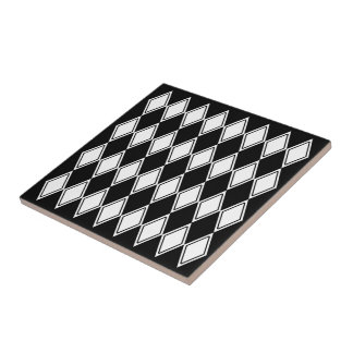 Harlequin Mönster Black and White Kakelplatta